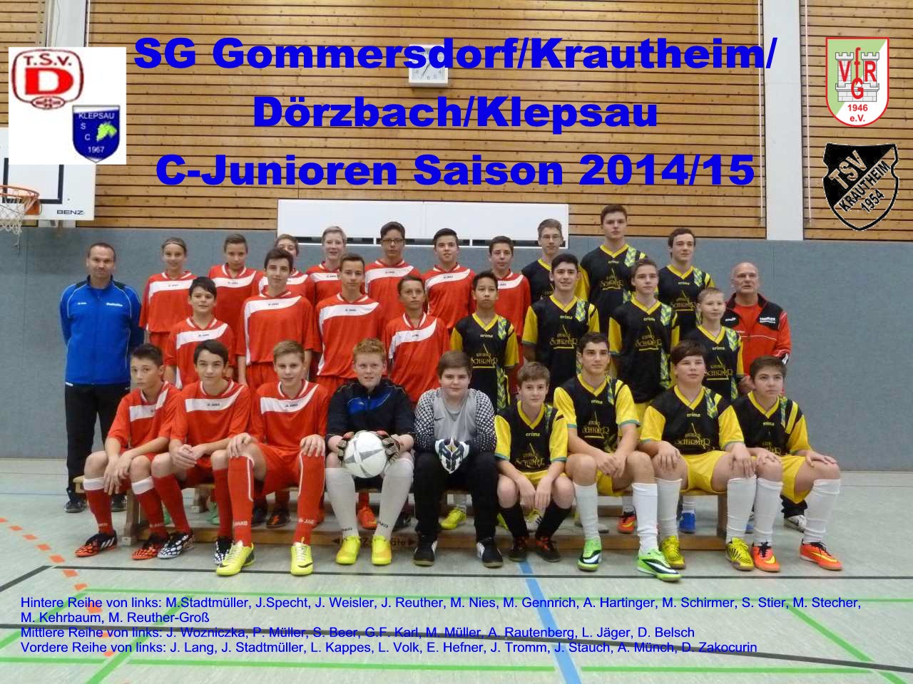 Mannschaftsfoto/Teamfoto von SGM Gommersdorf/Krautheim/Klepsau