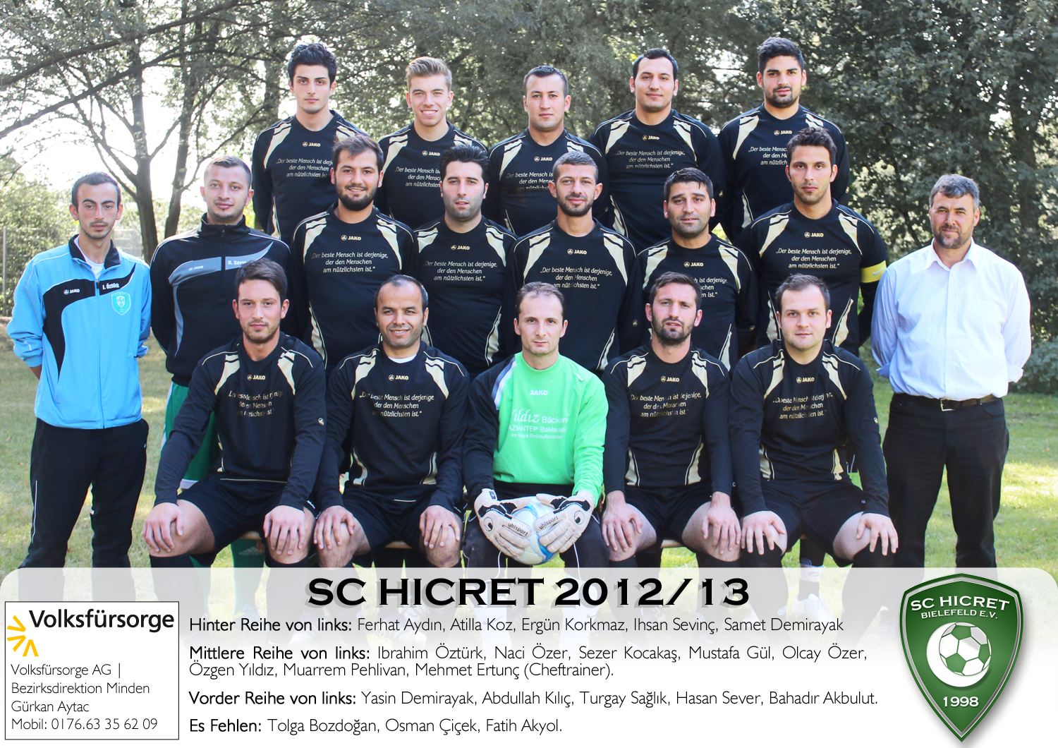 Mannschaftsfoto/Teamfoto von SC Hicret Bielefeld
