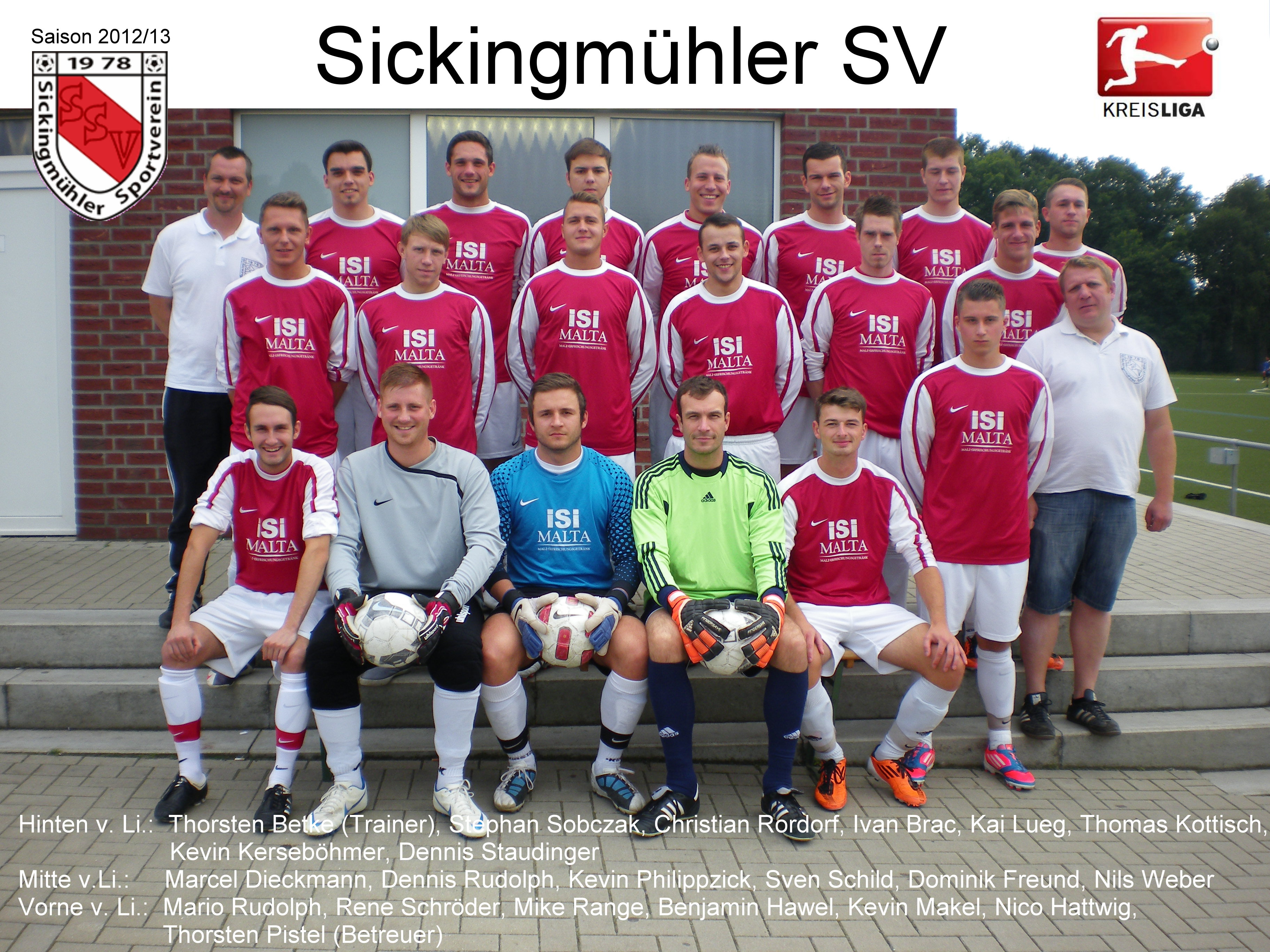 Mannschaftsfoto/Teamfoto von Sickingmhler SV