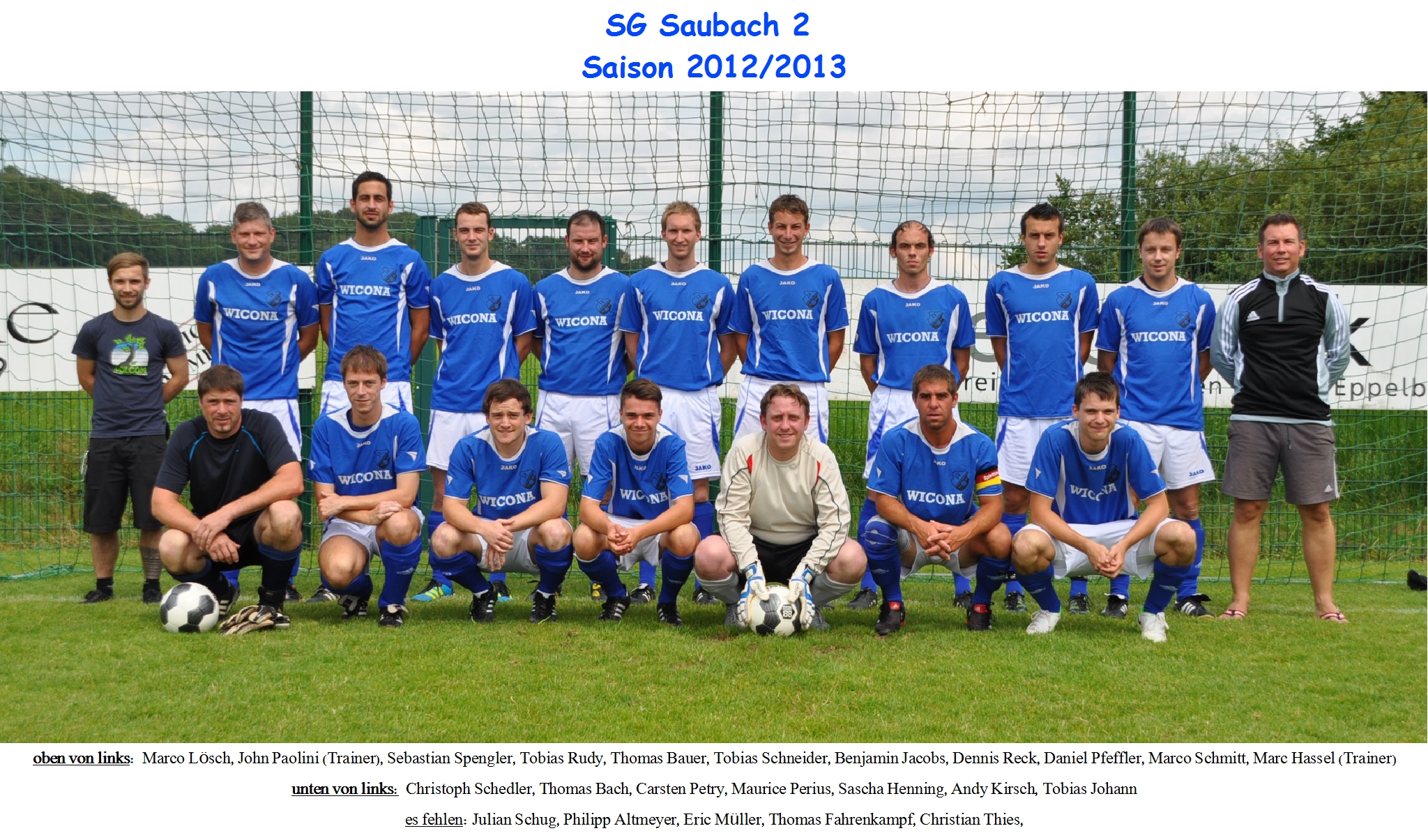 Mannschaftsfoto/Teamfoto von SG Saubach 2